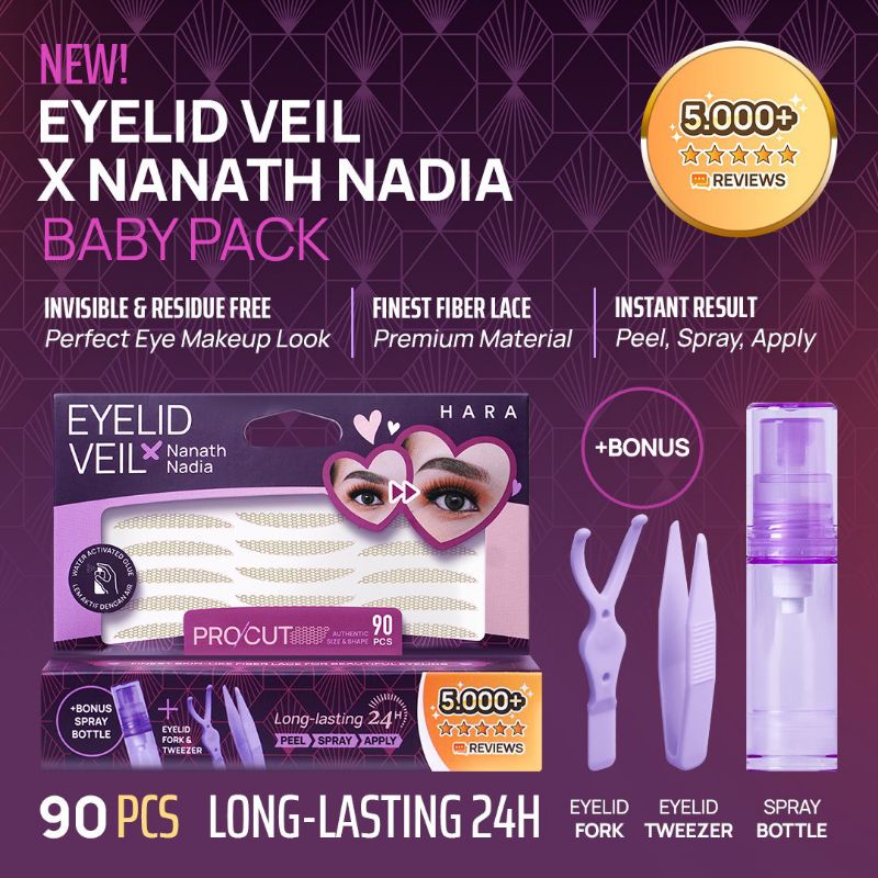 Eyelid Veil Hara x Nanath Nadia Scot Skot Mata Jaring Eyetape Lace Invisible Mesh