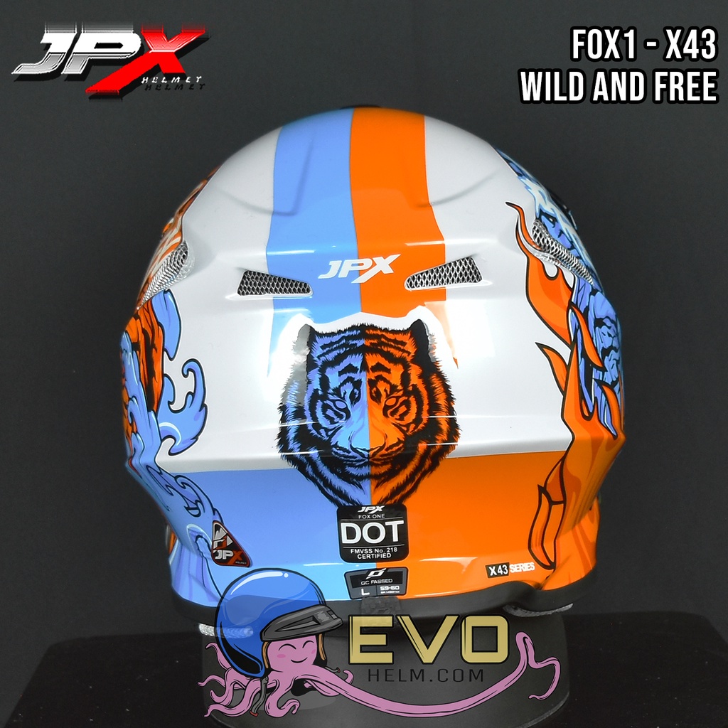 HELM JPX X43 WHITE CROSS_FOX1 + GOOGLE SNAIL ORI - (ONGKIR 2 KG) HELM JPX X43 WILD AND FREE HELM CROSS