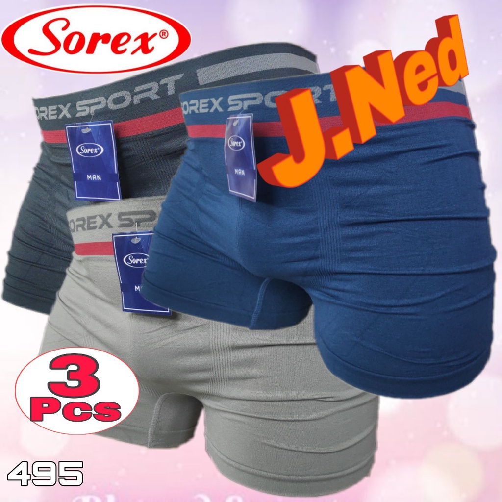 J495T | (ISI 3 PCS) CELANA DALAM BOXER PRIA SOREX PREMIUM SIZE M - XXL