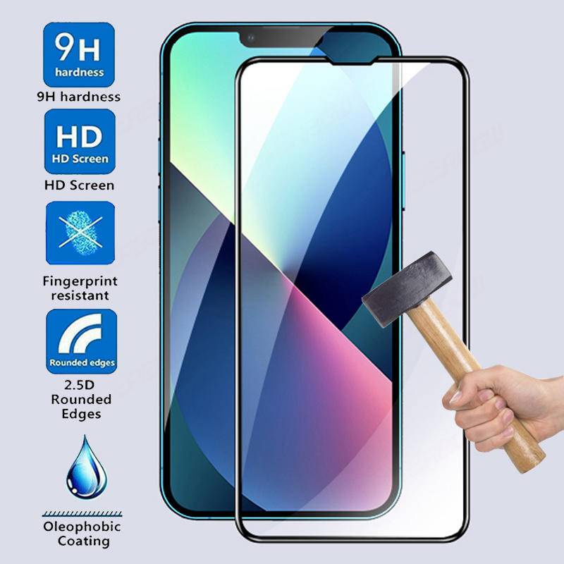 Pelindung Layar Tempered Glass 9D Untuk Apple iPhone 11 12 13 Pro MAX Mini 6 6s 7 8 Plus SE 2020 2022 SE3