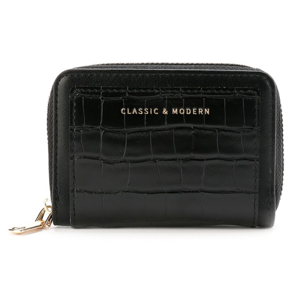 HUER Likany Croc Embossed Card Holder 9446-156Black