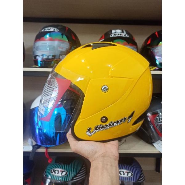 [COD] TERMURAH HELM KYT VISION 1 SNI DOT, BERAT 1 KG (GRATIS ONGKIR)-KUNING