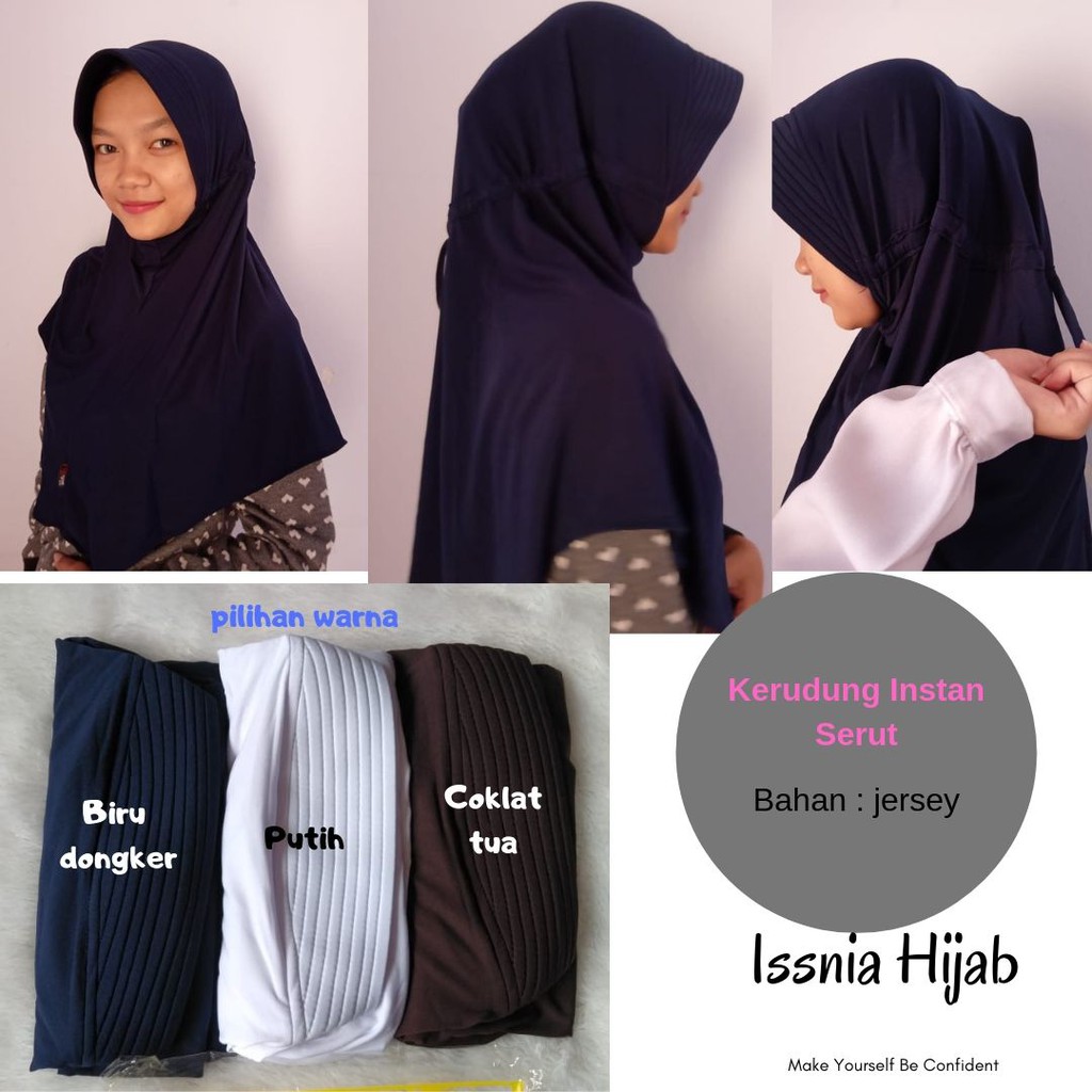 [Bisa bayar di tempat] Kerudung Instan Dasya Serut | Kerudung Remaja