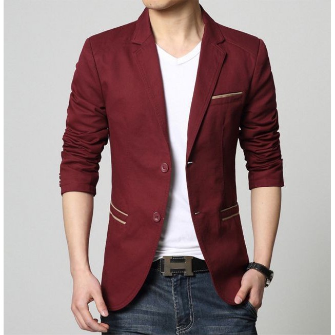 BLAZER PRIA CASUAL EXCLUSIVE WARNA MAROON SLIM FIT STYLISH PREMIUM NIKAYU ORIGINAL