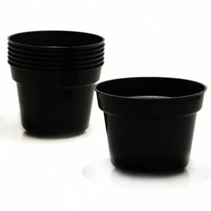 PROMO Jual pot bunga / Pot plastik hitam 20⠀