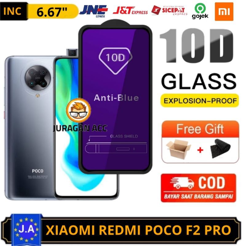 PREMIUM Tg Anti Gores Blue Light Xiaomi Redmi Poco F2 Pro Tempered Glass Redmi Poco F2pro Full Layar