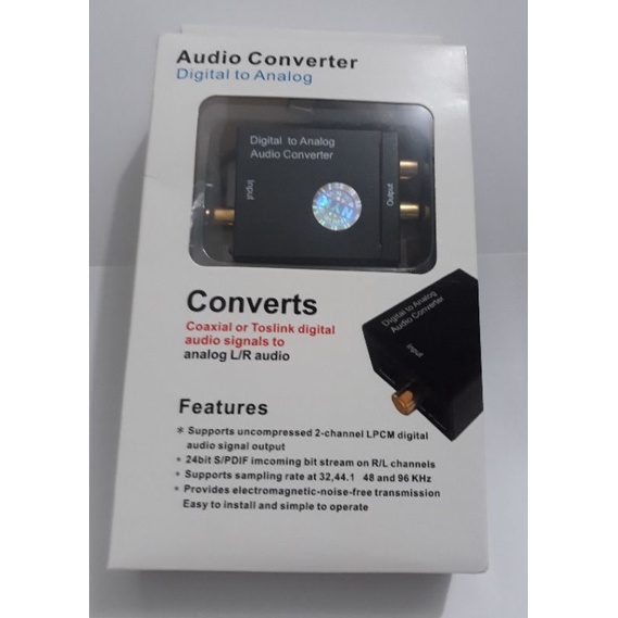 Digital to Analog Audio Converter Toslink Optical Coaxial to RCA untuk LED TV  Bluray