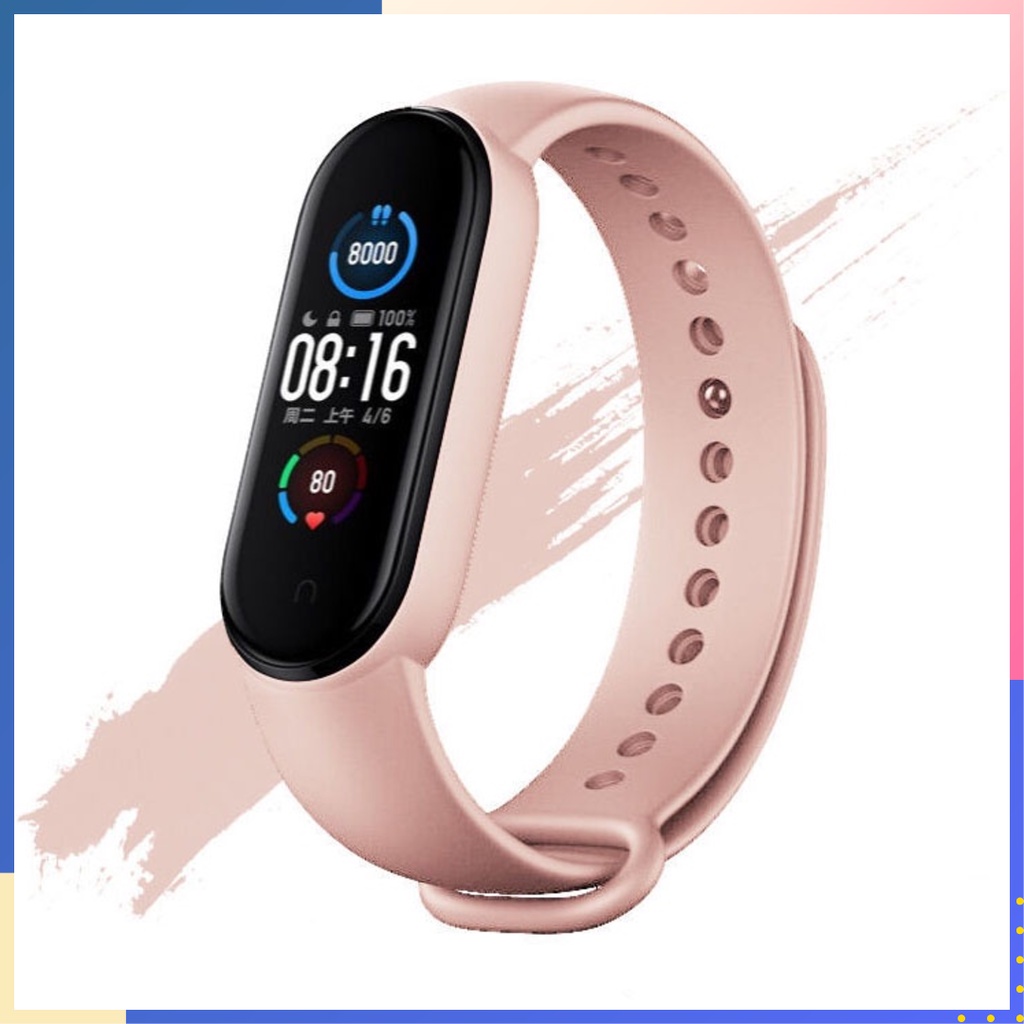 Tali Strap Gelang Silikon Untuk Xiaomi Band 3 4 5 6 Motif Polos