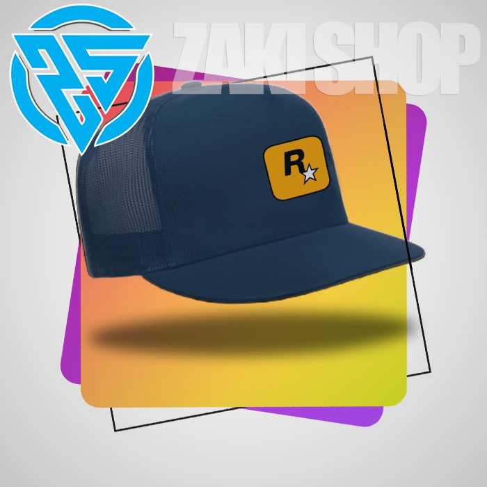 TOPI TRUCKER LOGO ROCKSTAR