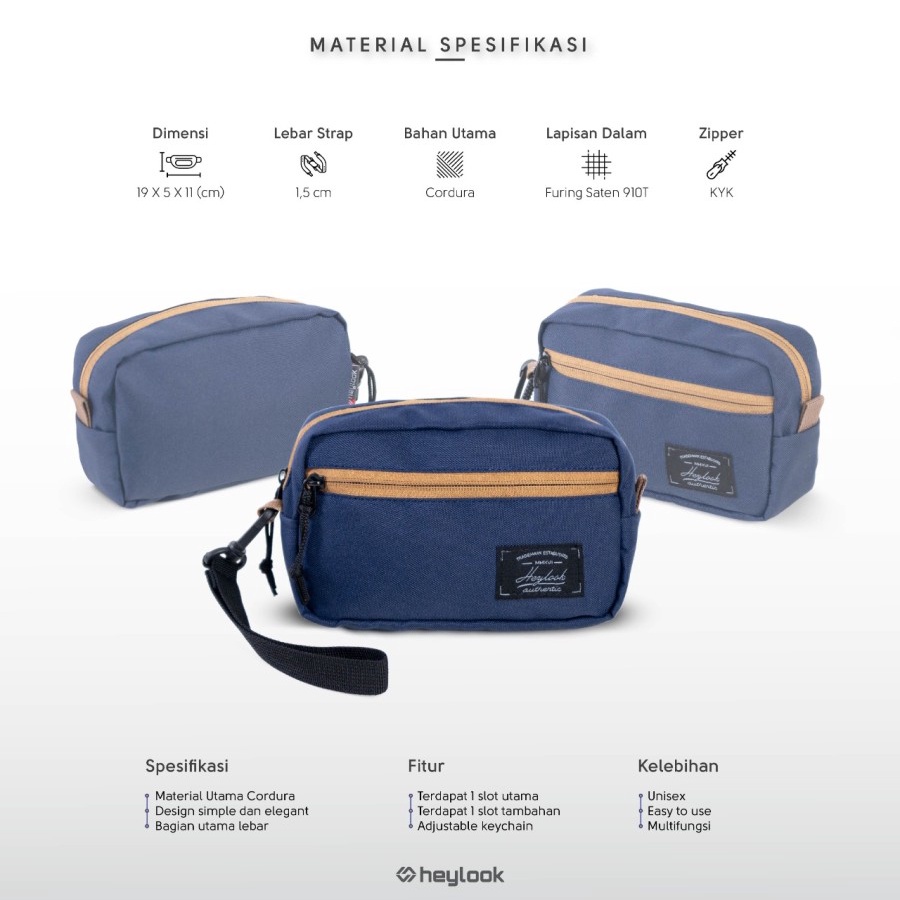 HEYLOOK Project - Pouch Bag SAND Pria Wanita Premium