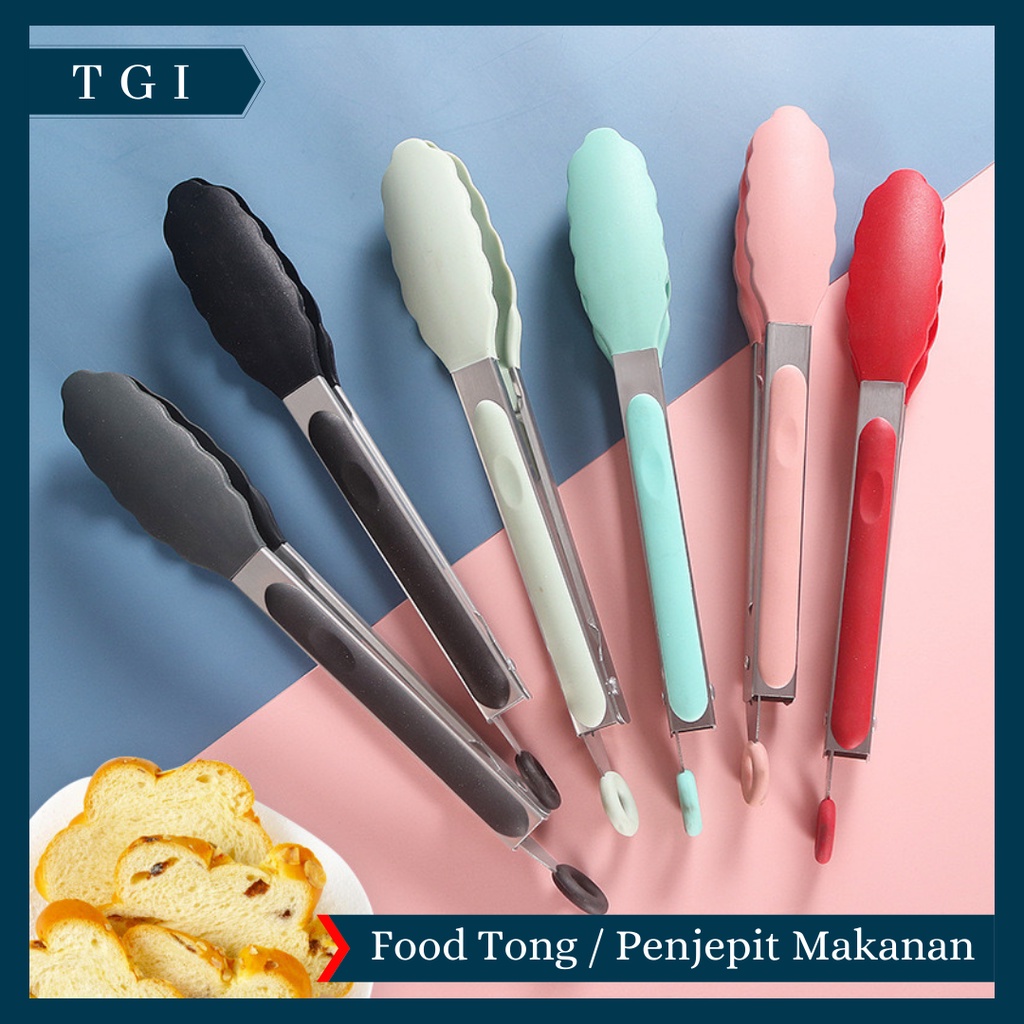 TGI - PENJEPIT CAPITAN KUE MAKANAN GORENGAN SILIKON 27 CM  FOOD TONG | UTENSILE AMBER | PENCAPIT | CAPITAN SUTIL SILICONE TAHAN PANAS FOOD TONG
