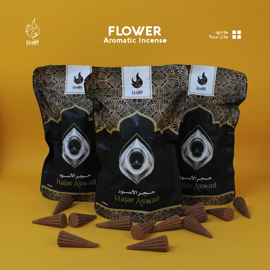 Bukhur Buhur Dupa Kerucut Aromaterapi Qodha isi 50 Pcs Aroma HAJAR ASWAD