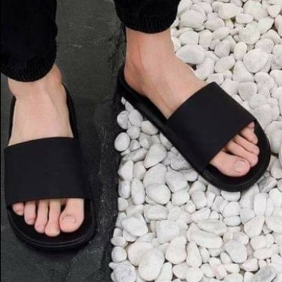 Sandal Slop Sandal Slide Polos Pria Cervo Anti Slip Eva Phylon Rubber Hitam