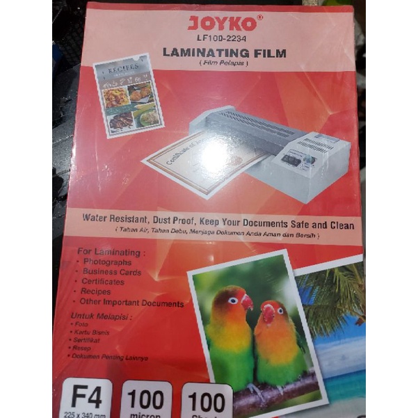 

Plastik Laminating Folio 100 Micron JOYKO & Zrm