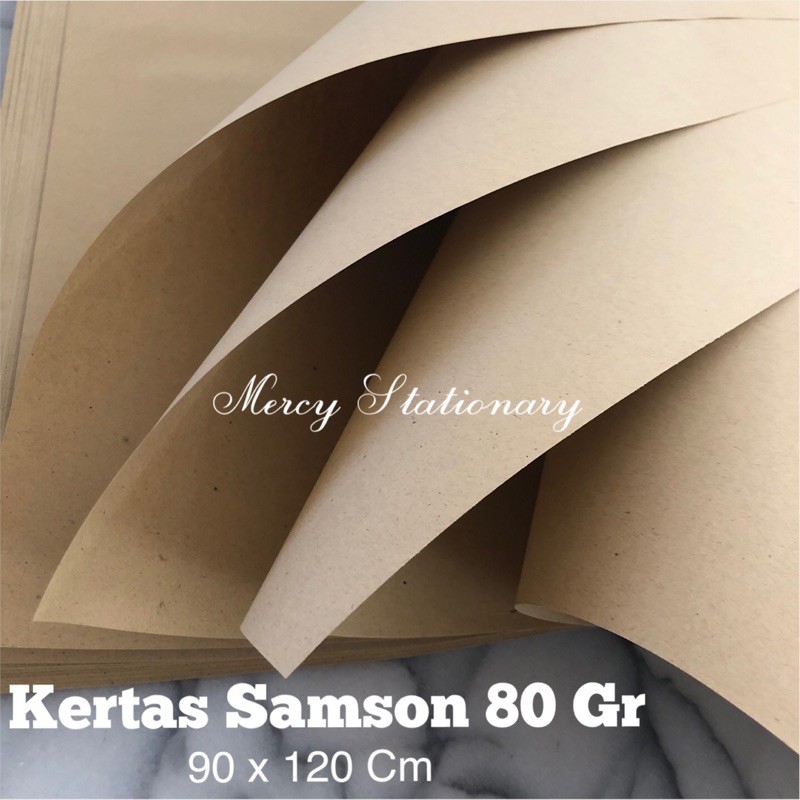 

10 Lembar Plano - Kertas Samson 80 Gr 90x120 Cm - 1 Kg - Paper Bag Pola Jahit Samson Kraft Coklat
