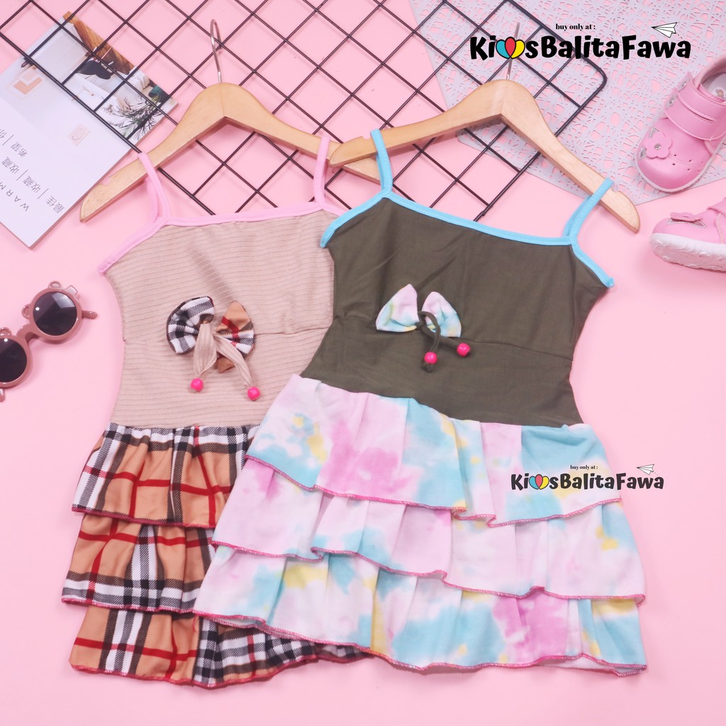 Dress Valerie uk 3-4 Tahun / Tank top Yukensi Baju Anak Perempuan Adem Dres Kaos Murah Pakaian Pesta