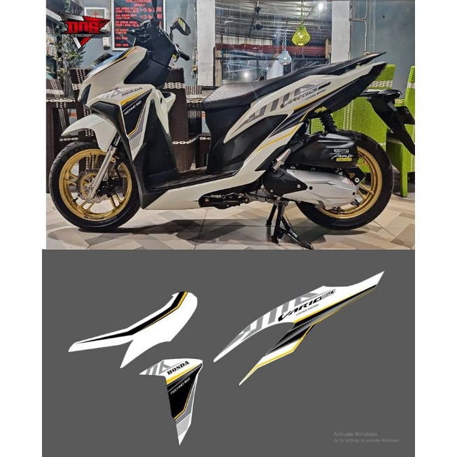 Striping stiker Vario new 125 150 2018 putih list simpel