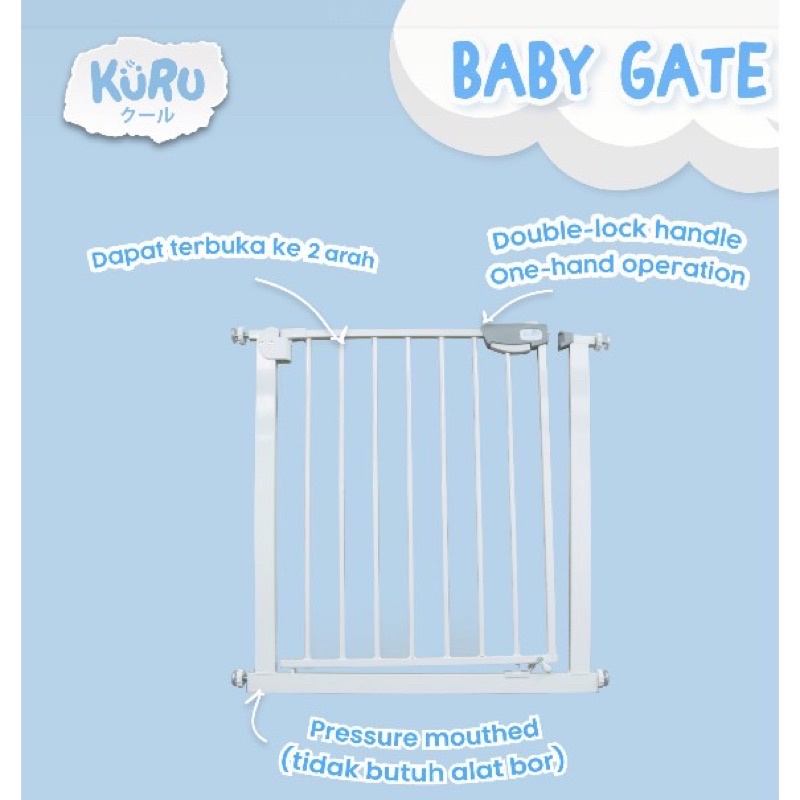 Kuru Extension Pagar Pembatas Tangga Pengaman Bayi Safety Gate Tambahan