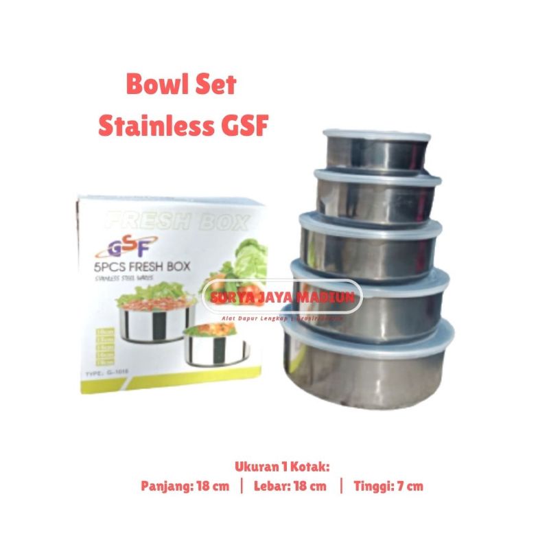 Bowl Set Stainless / Mangkok Set Isi 5
