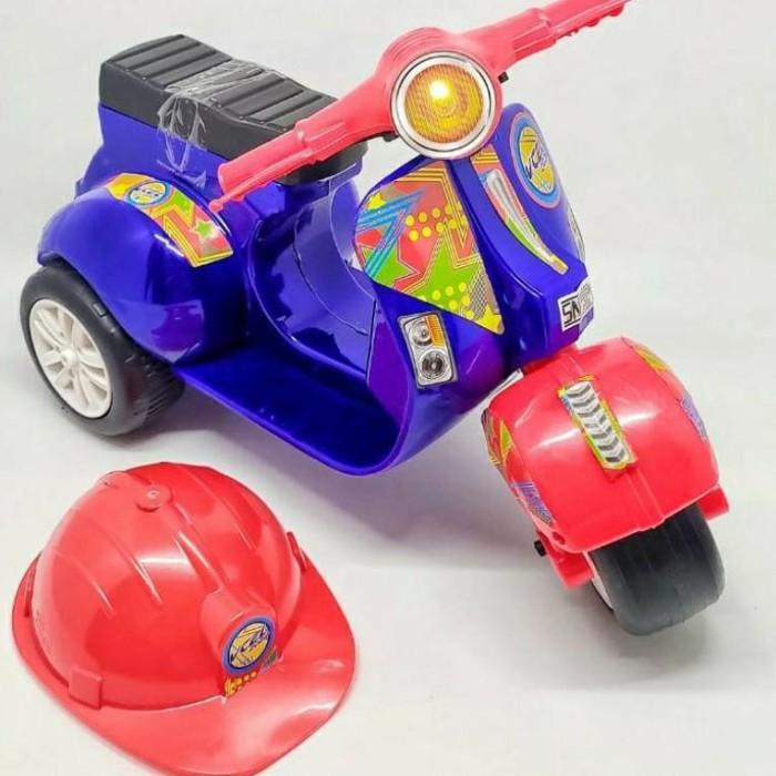 Mainan Anak Motor Vespa Dorong Musik