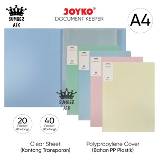 Document Keeper A4 Clear Holder Map File Dokumen Folder Joyko DK Pastel