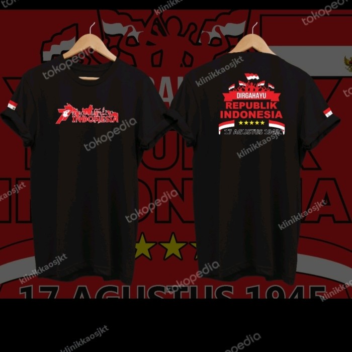 BAJU - KAOS DIRGAHAYU RI 77 - TSHIRT HUT KEMERDEKAAN INDONESIA TYPE 9