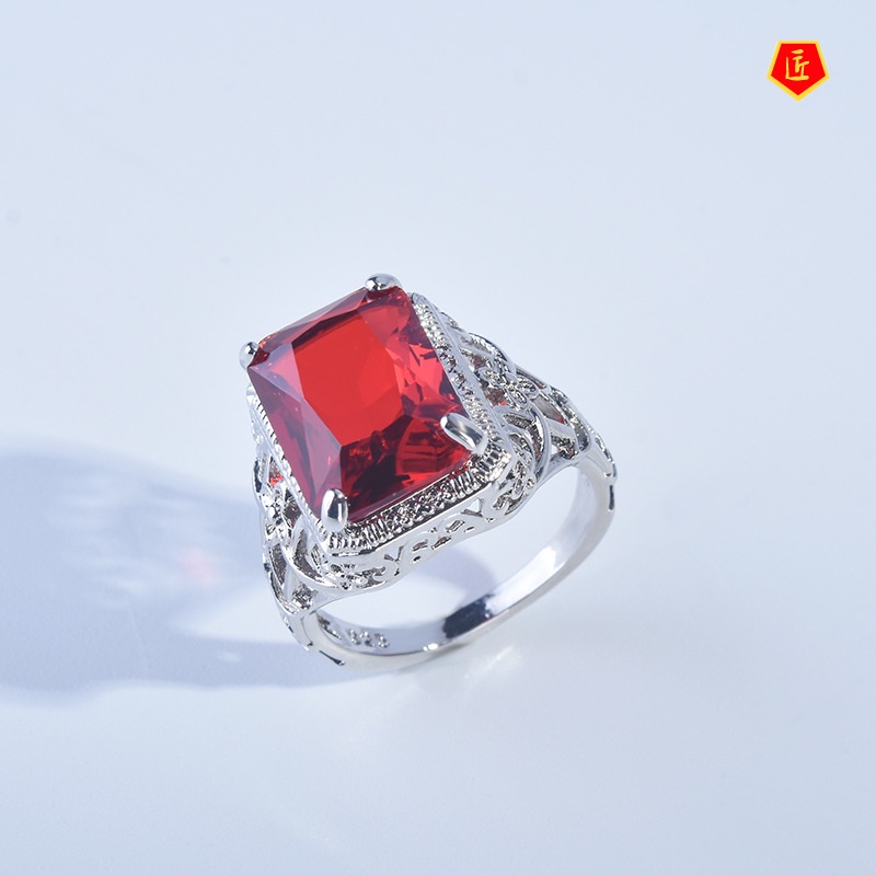 [Ready Stock]Vintage Ruby Ring Elegant Graceful