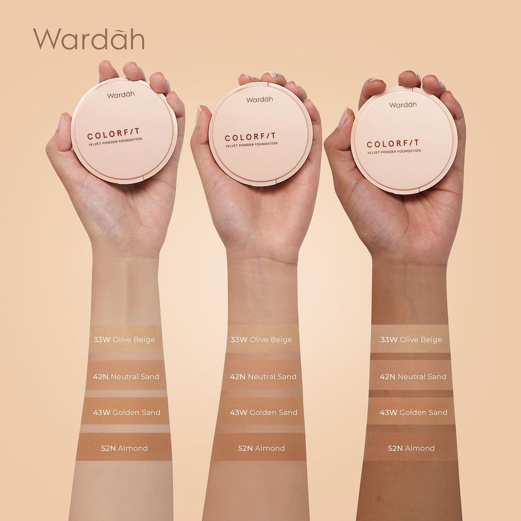 ❤ BELIA ❤ WARDAH Colorfit Velvet Powder Foundation SPF 20 PA+++ 11g | bedak padat TWC