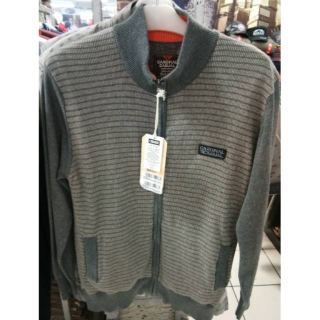 Cardinal Casual Original Mens Jaket EAVAR0069J Sweater Panjang Pria abu