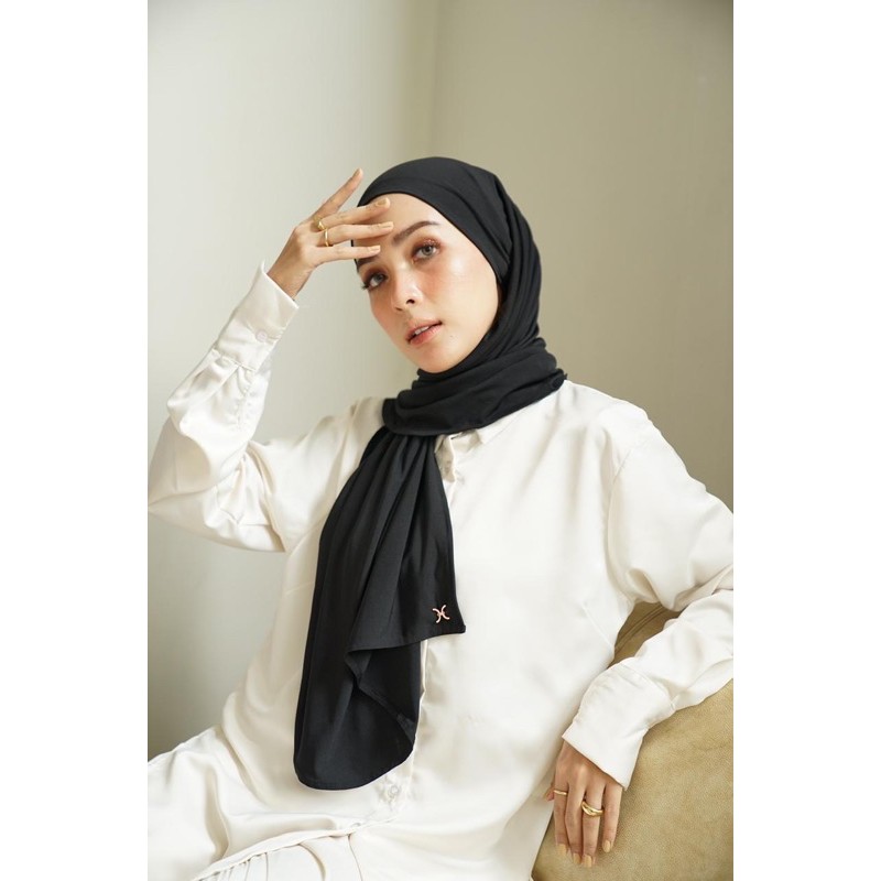 Hameeda - Hannah Instant Hijab | Jersey Bergo Pashmina-Black