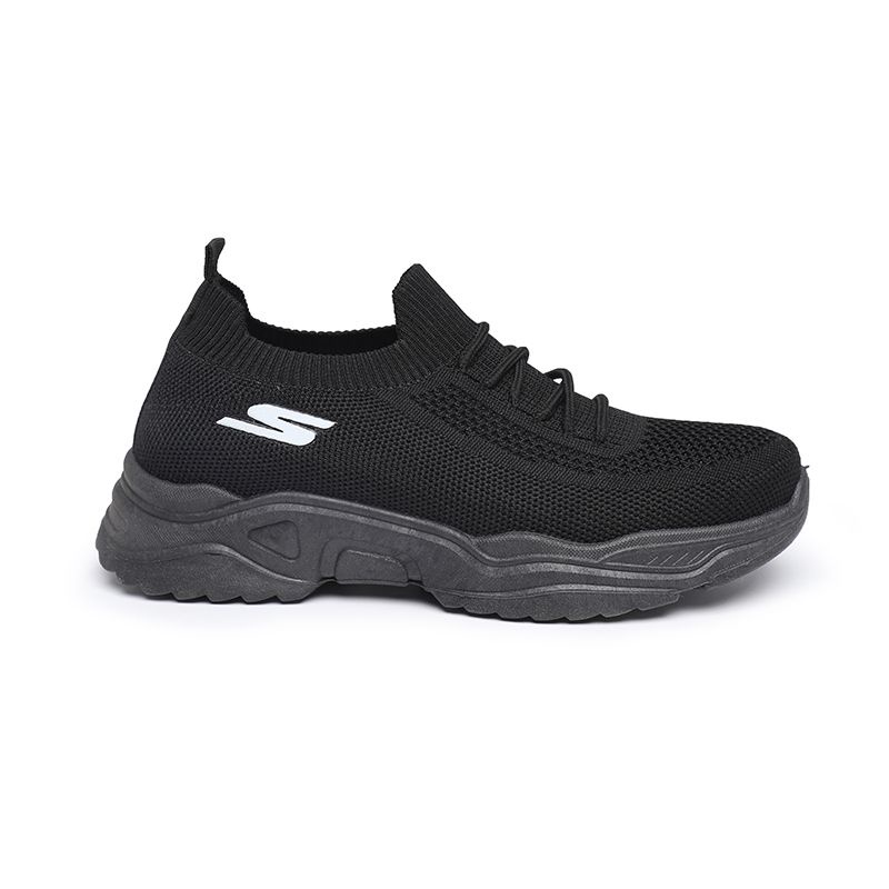 [GROSIR][COD] SEVEN_DAY SEPATU RAJUT WANITA SLIP ON OLAHRAGA TANPA TALI SPORT SHOES FZ-F26 HITAM