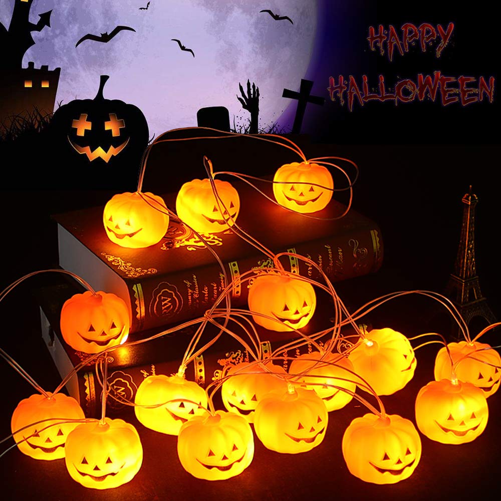 Lampu String Led 1m / 2.9m Bentuk Labu Halloween Tenaga Baterai Untuk Dekorasi Pesta Natal