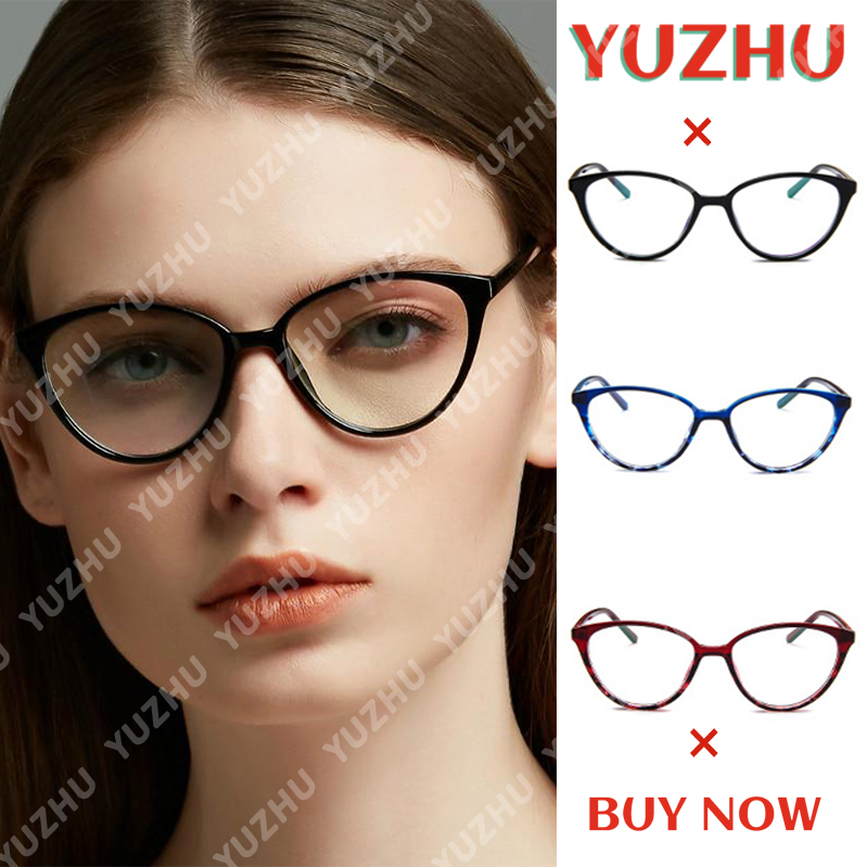 【YUZHU】COD New Fashion Retro Cat Eye Frame Kacamata untuk Wanita