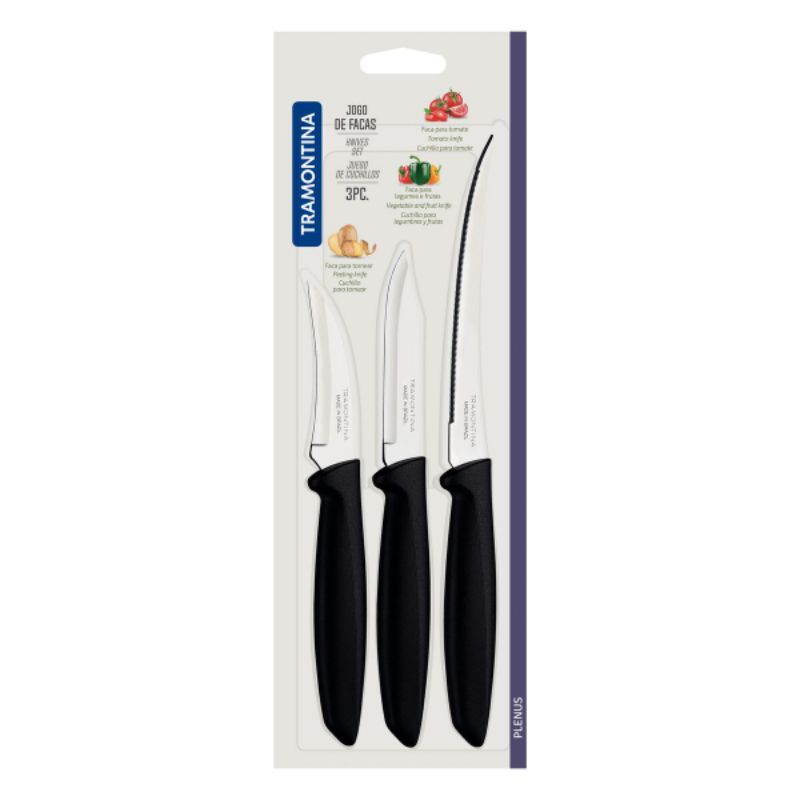 Pisau Set Tramontina Plenus Knife Set 3pcs 23498012