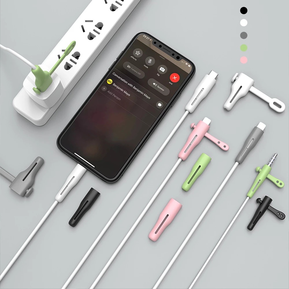 Pelindung Kabel 2in1 Cable Protector Type C Lightning iPhone Cable Winder Pengikat Penggulung Kabel