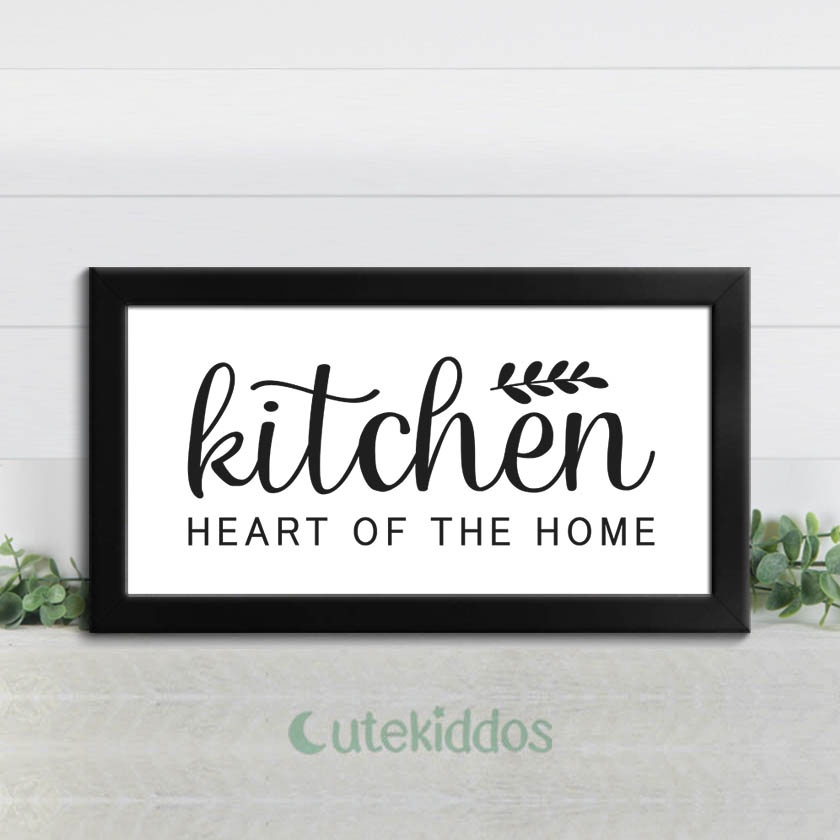 RB Hiasan Dinding Dapur Tulisan Kitchen Heart Of The Home Poster Kayu Wall Decor
