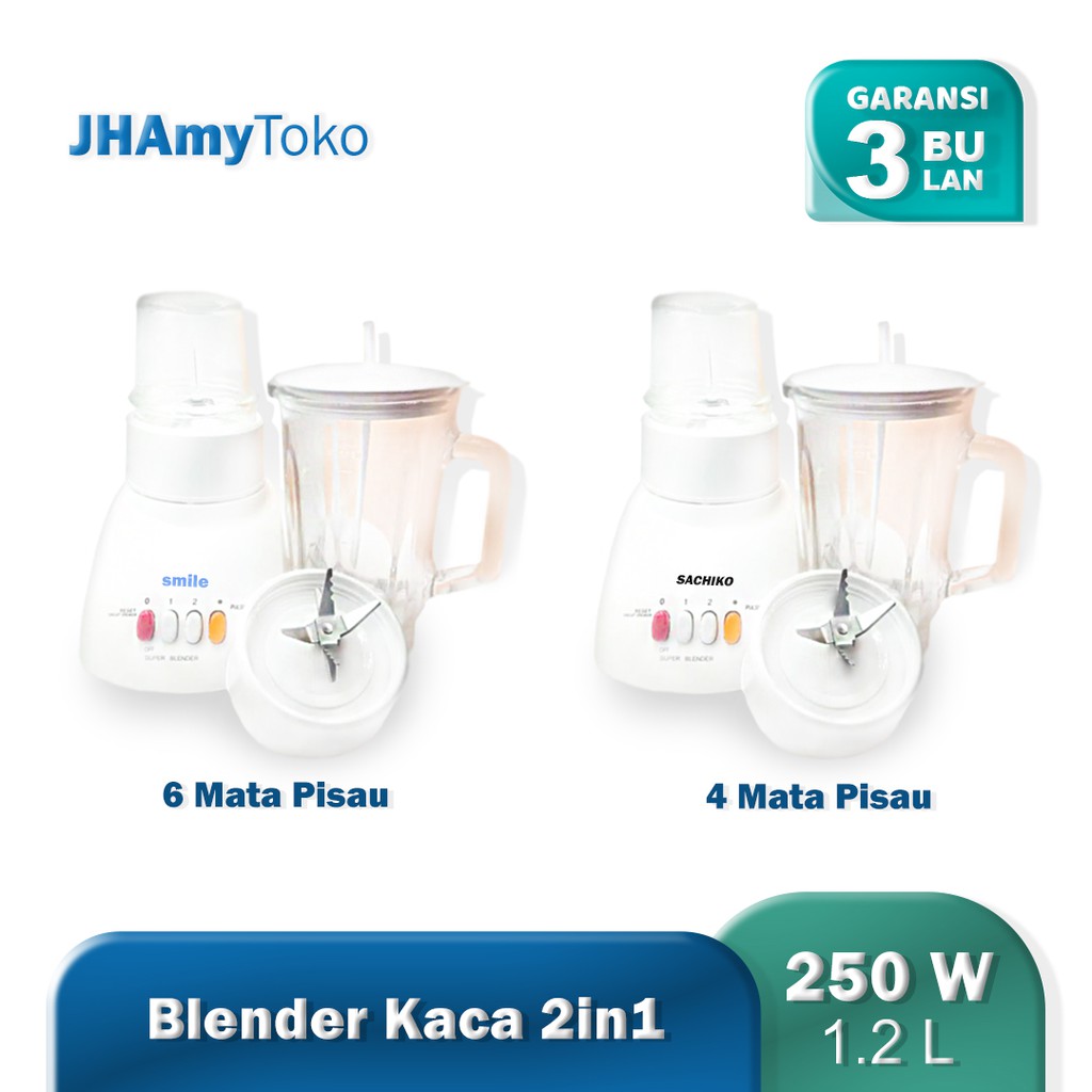 (Best Seller) BLENDER NATIONAL SMILE BLENDER DAGING BUMBU JUS BLENDER KACA 2 in 1