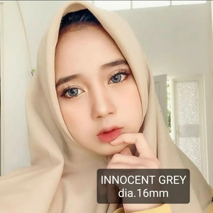 SOFTLENS INNOCENT GREY/ABU (NORMAL/MINUS) MADE IN KOREA. BIG EYES 16mm