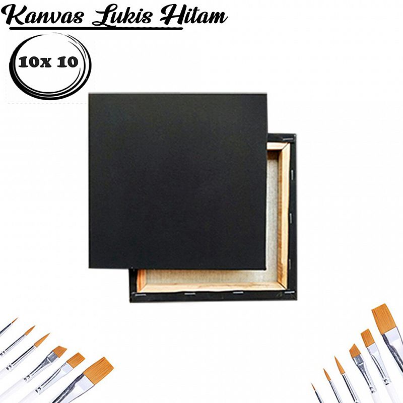 

Barangonlinemurah Kanvas Lukis Hitam 10 cm x 10 cm Hiasan Seni Dekorasi Pajangan