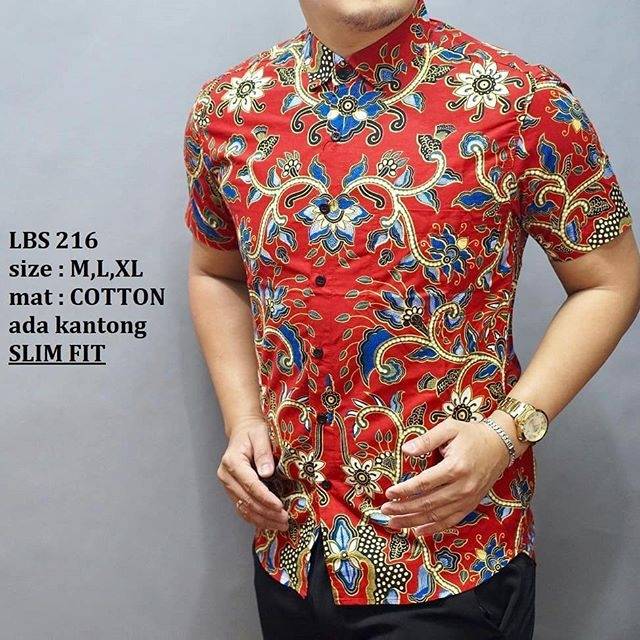 KEMEJA BATIK PRIA SLIMFIT / BATIK PRIA / BATIK  SLIMFIT / KEMEJA BATIK / BATIK MURAH LBS216