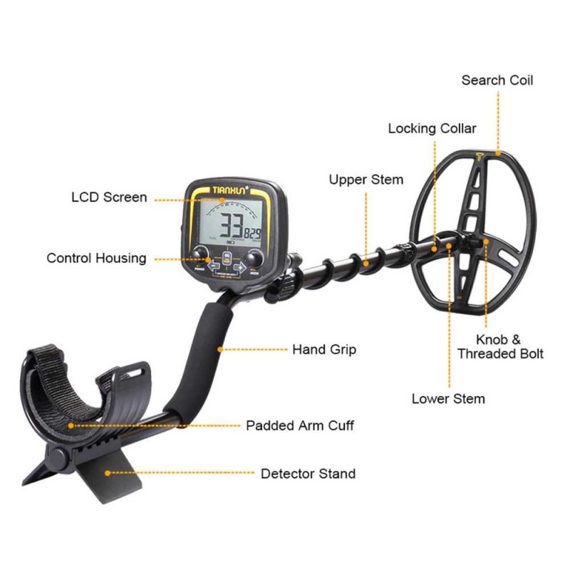 Pendeteksi Emas Logam Gold Silver Metal Detector LCD High Sensitivity