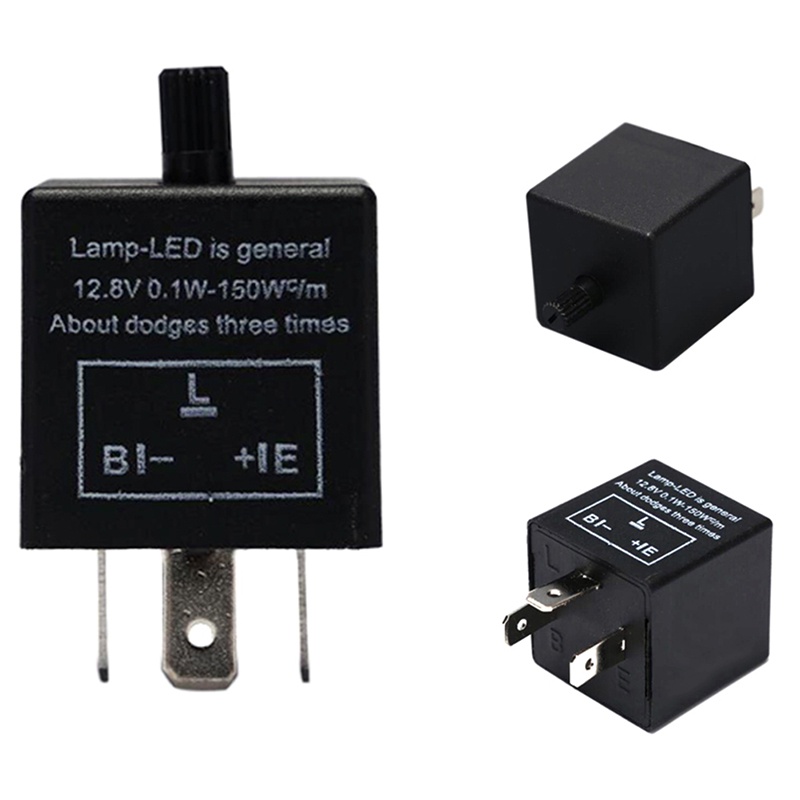 (LUCKID) Cf14 Relay Flasher Lampu Sein LED 3-Pin 12V Untuk Mobil