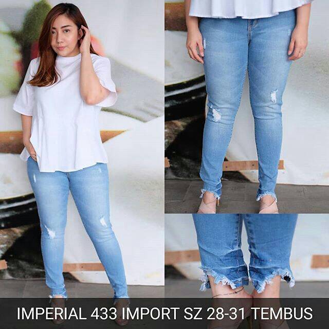 CELANA RIPPED IEANS IMPORT WANITA IMPERIAL 433 JEANS