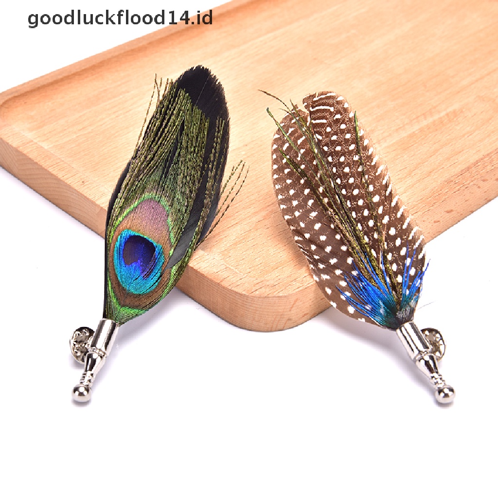 [OOID] Handmade Peacock Pheasant Feather Brooch Hat Lapel Pin Suit Wedding Accessories ID