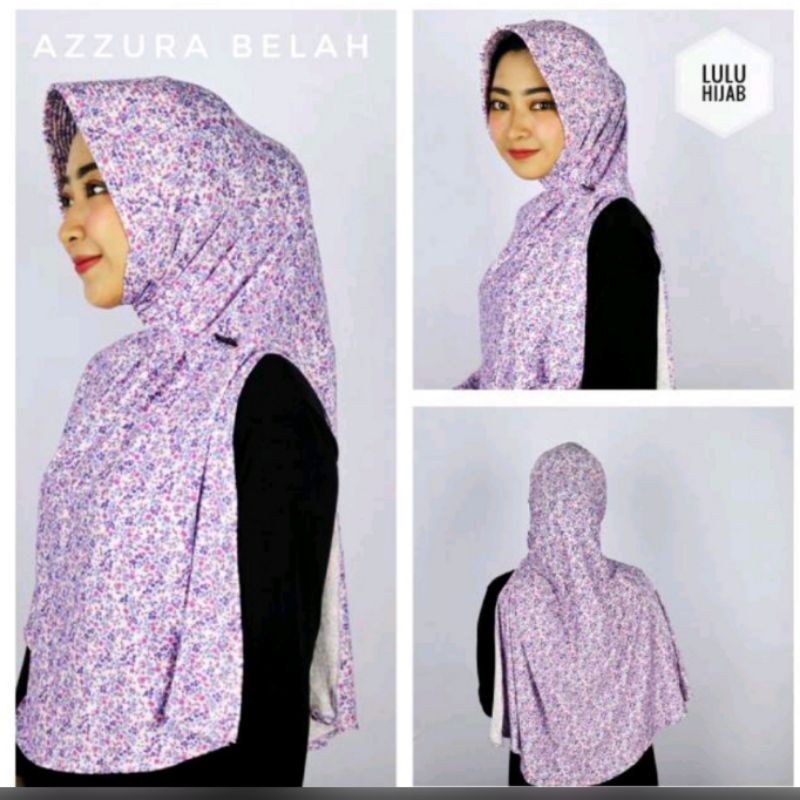 Lulu Hijab Azura Belah Motif  Jersey dan Batik