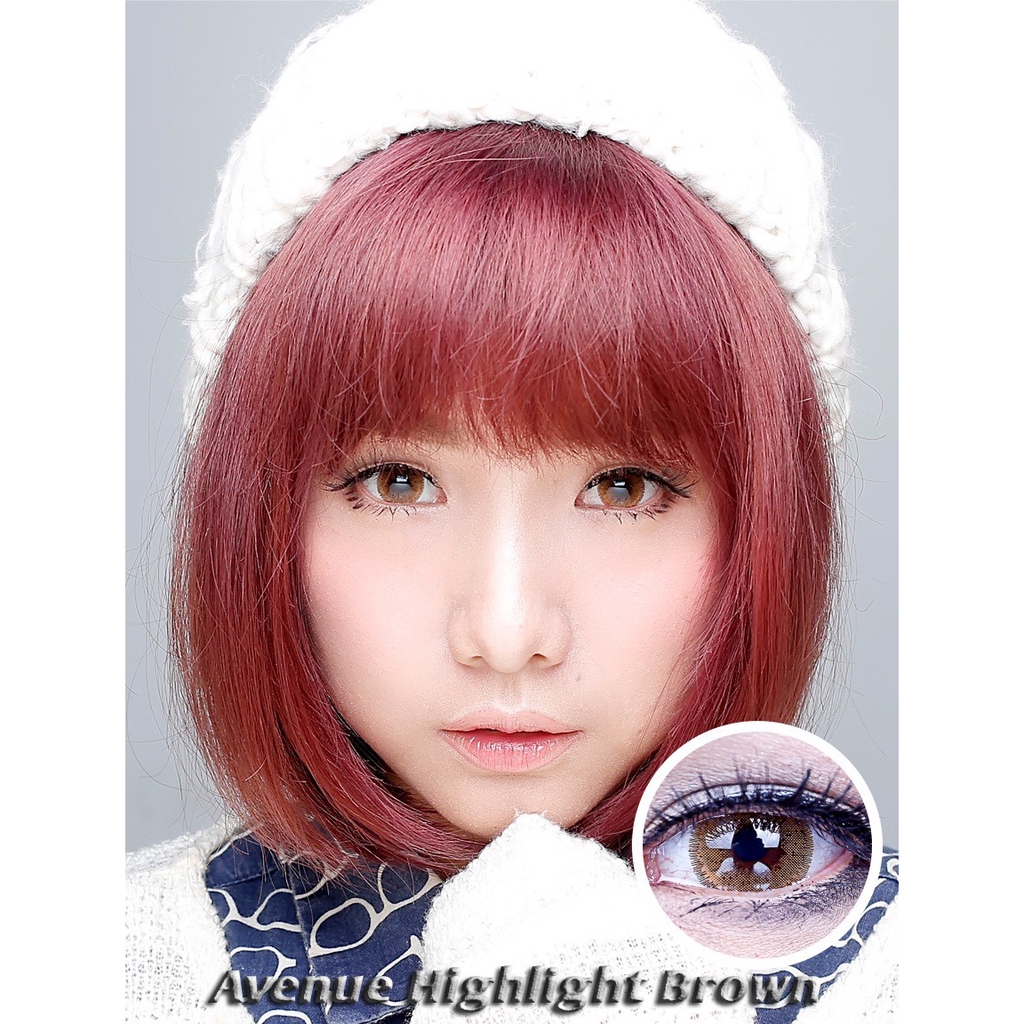 SOFTLENS/LENSA AVENUE HIGHLIGHT BROWN -NORMAL/MINUS / LENSA MATA / SOFTLENS MATA