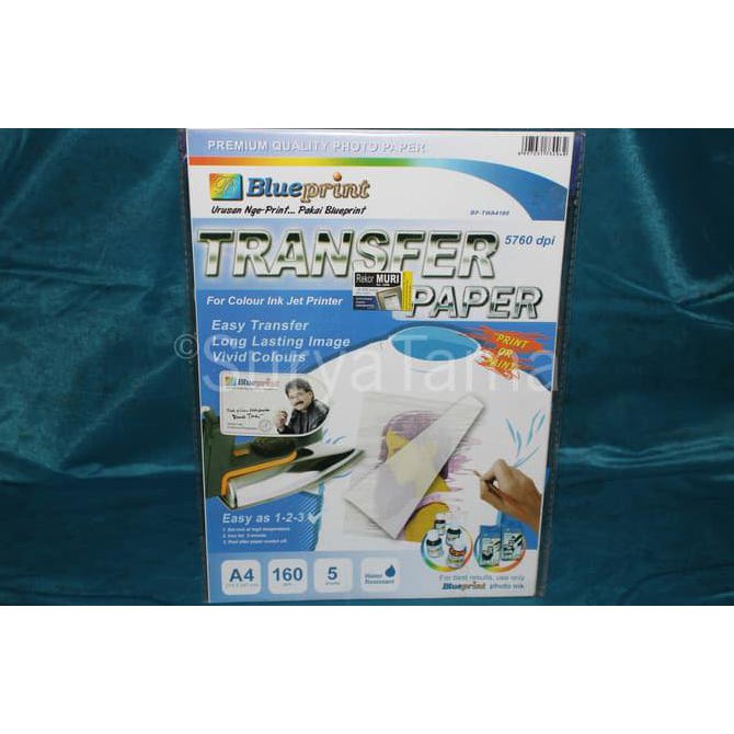 

BLUEPRINT TRANSFER PAPER A4 160GSM (PRINT OR PAINT)