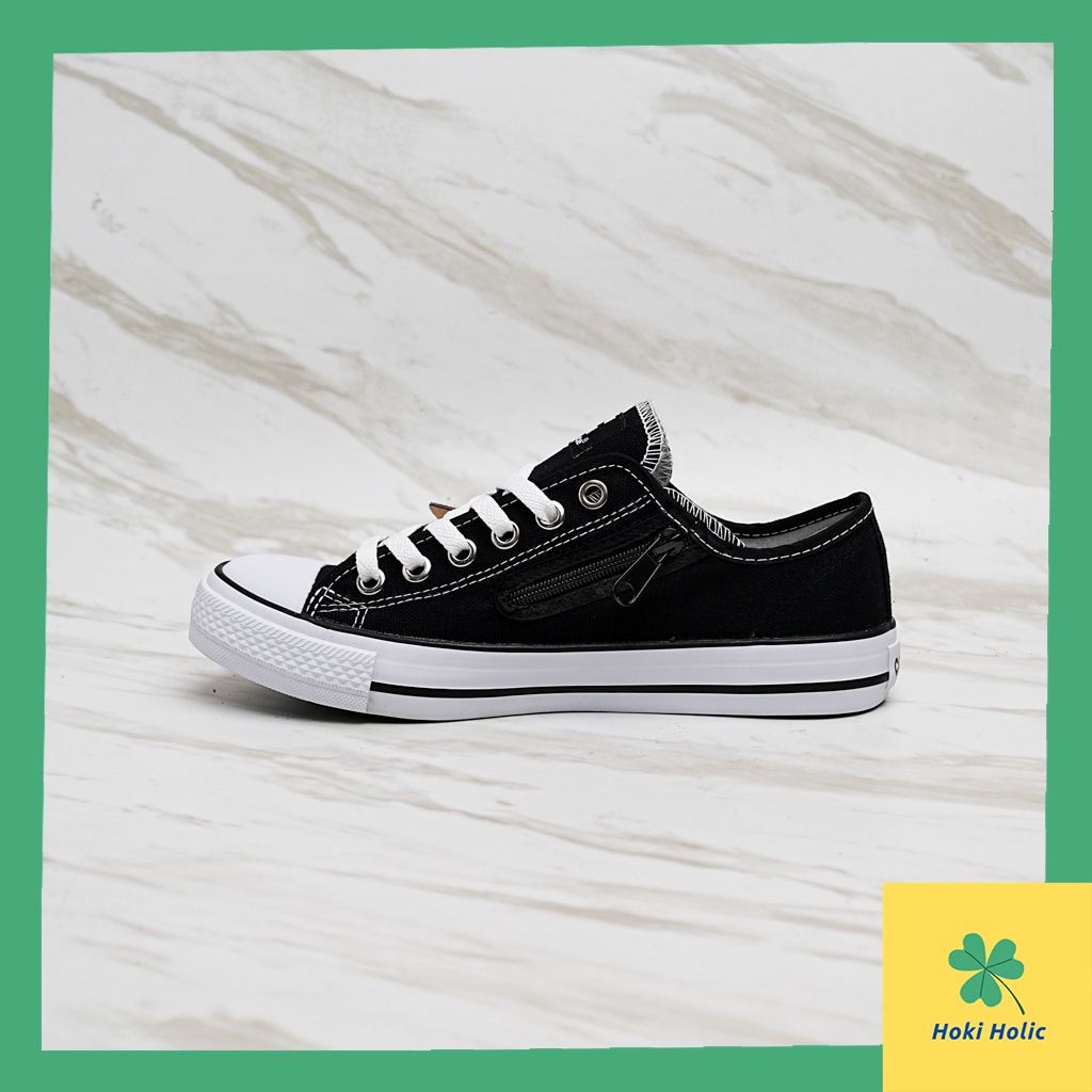 Sepatu Convince Low Black White - Sepatu Sneaker Sekolah Convince - Sepatu Sekolah Unisex