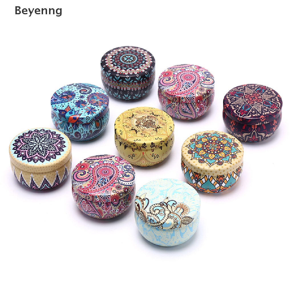 Beyenng Retro Floral Tin Can Tea Storage Box Candy Gift Case  ID