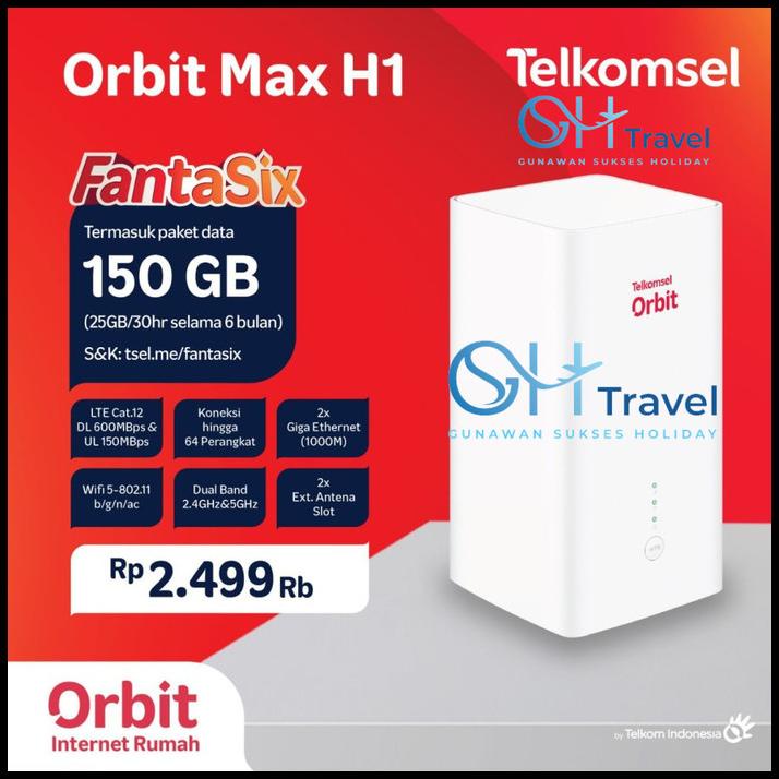 Telkomsel Orbit Max Modem Wifi 4G Lte Free 150Gb Huawei B818 Unlock